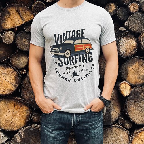 Vintage Surfing Summer Unlimited  Men T_Shirt