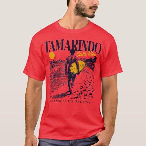 Vintage Surfing Tamarindo Costa Rica Retro Surfer  T_Shirt