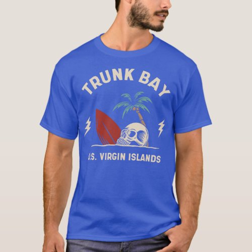 Vintage Surfing Trunk Bay USVI US Virgin Islands R T_Shirt
