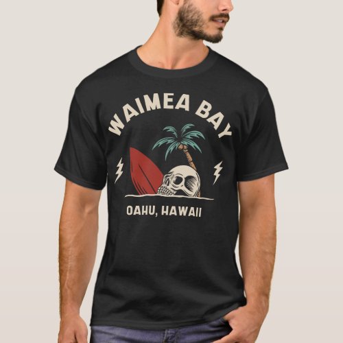 Vintage Surfing Waimea Bay Oahu Hawaii Retro Surf  T_Shirt