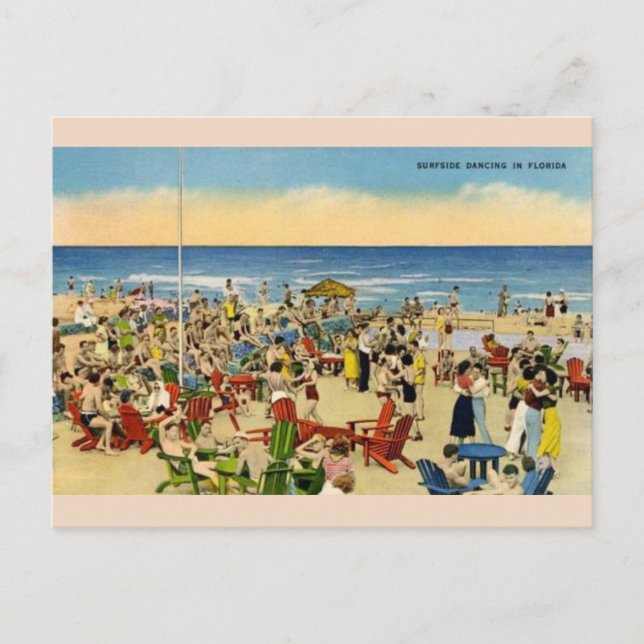 Vintage Surfside Dancing in Florida Post Card (Front)