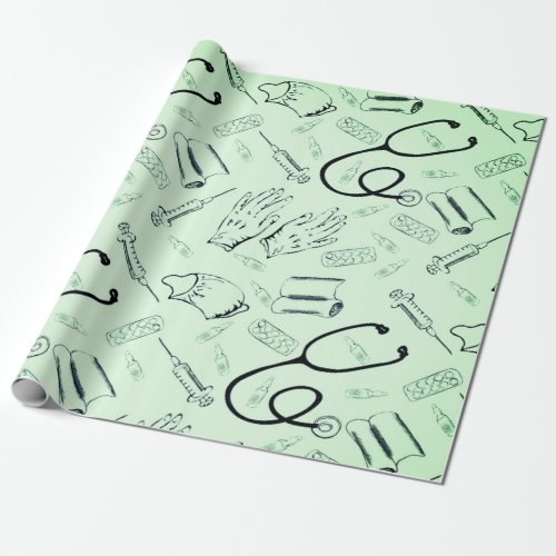 Vintage surgeon medical doctor wrapping paper