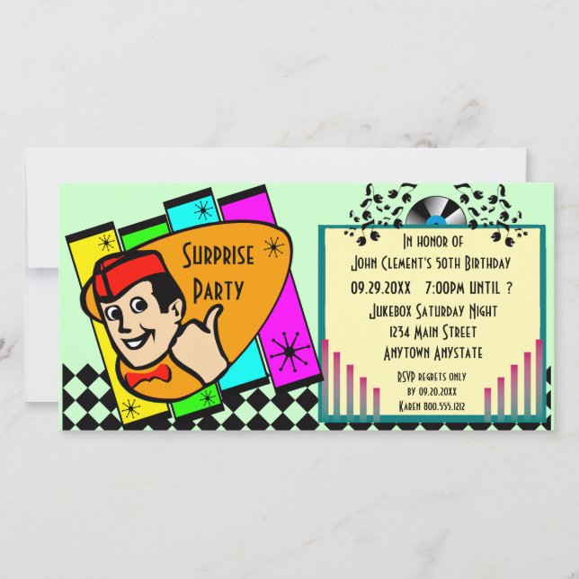 Vintage Surprise Birthday Party Invitation (Front)