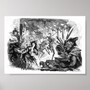 Vintage Surrealistic Book Illustration Poster