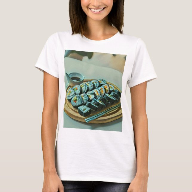 Vintage Sushi Artwork T-Shirt (Front)