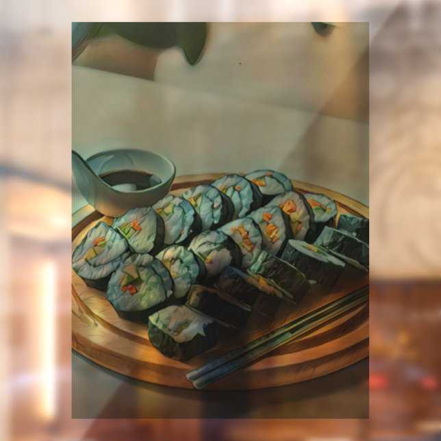Vintage Sushi Artwork Window Cling (Sheet 2)