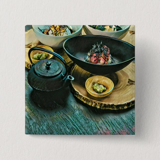 Vintage Sushi gift Button (Front)