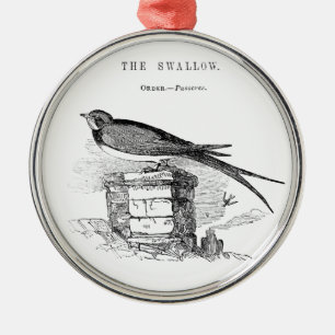 Vintage swallow bird metal ornament