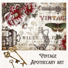 VINTAGE SWALLOWTAIL &amp; PEONY APOTHECARY TISSUE PAPER