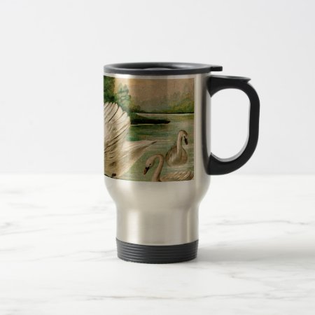 Vintage Swan In The Lake Travel Mug