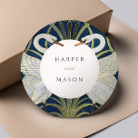 Vintage Swan Love Wedding Classic Round Sticker<br><div class="desc">Seal your wedding invitations with a symbol of eternal love using our Enchanted Swan Love Wedding Classic Round Sticker. This sticker design is centered around a pair of swans, their necks forming a delicate heart shape, set against a deep, navy blue canvas with flecks of gold. The swans are depicted...</div>