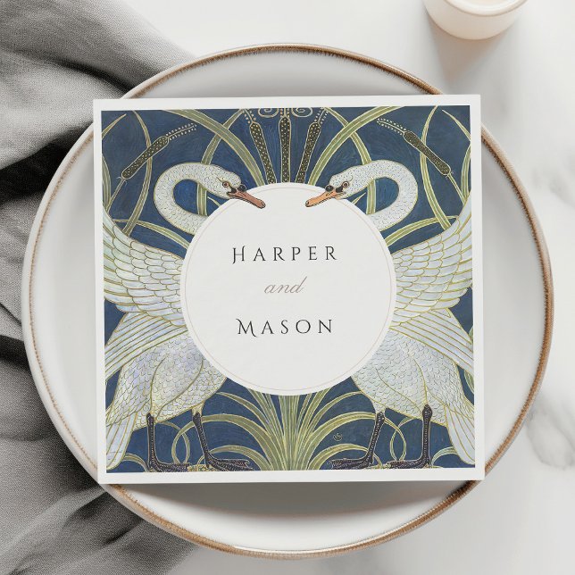 Vintage Swan Love Wedding Napkins (Creator Uploaded)