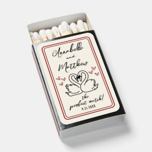 Vintage Swan Wedding Matchbox Favor Matchboxes