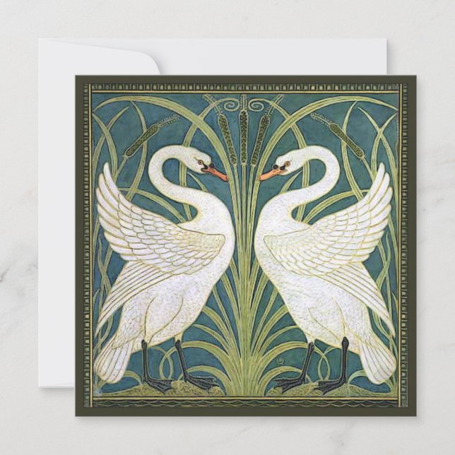 Vintage Swans Bridal Shower Invitation (Front)