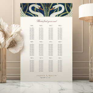 Vintage Swans Seating Chart Wedding Foam Board