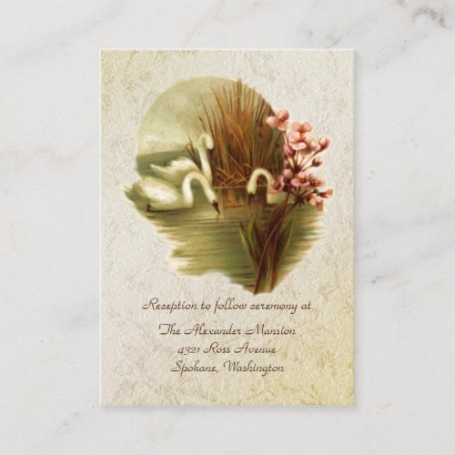 Vintage Swans Wedding enclosure cards Business Card Template