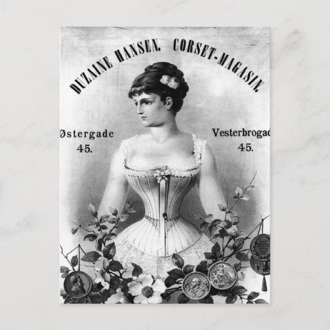 Vintage Swedish Corset Advertisement Postcard (Front)