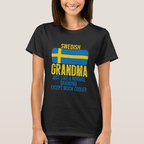 Vintage Swedish Grandma Sweden Flag for Mothers T_Shirt