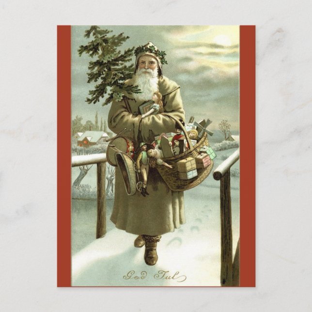Vintage Swedish Santa Claus Image Postcard (Front)