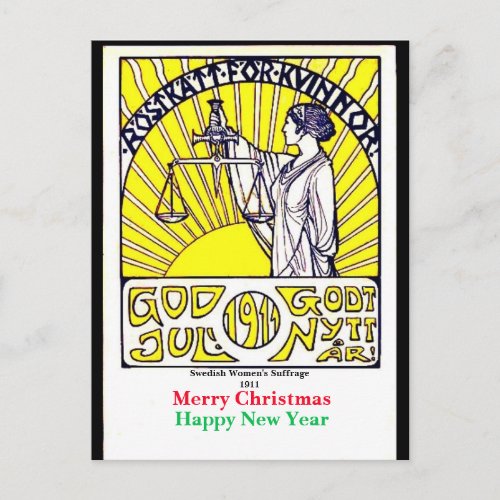 Vintage Swedish Suffrage Christmas Postcard copy