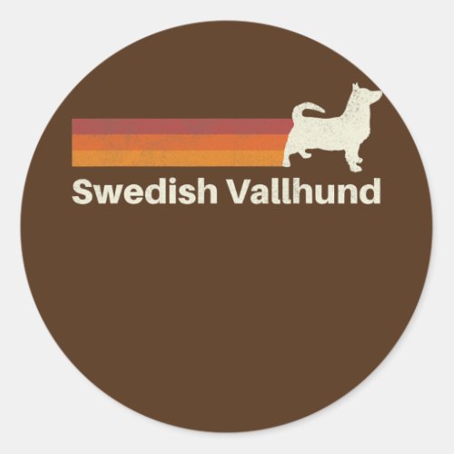 Vintage Swedish Vallhund Retro Mom Dad Dog  Classic Round Sticker