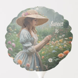 Vintage Sweet 16 Birthday Balloon