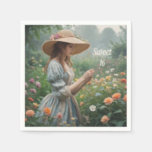 Vintage Sweet 16 Birthday Napkins