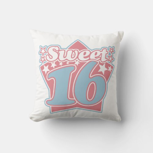 Vintage Sweet 16 Throw Pillow