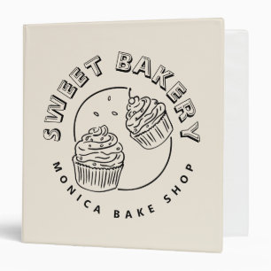 Vintage Sweet Bakery Logo 3 Ring Binder