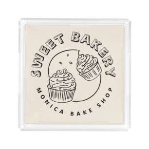 Vintage Sweet Bakery Logo Acrylic Tray