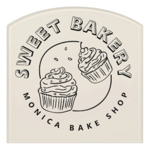 Vintage Sweet Bakery Logo Door Sign