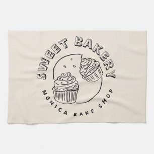 Vintage Sweet Bakery Logo Kitchen Towel