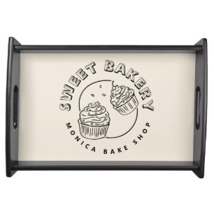 Vintage Sweet Bakery Logo Serving Tray