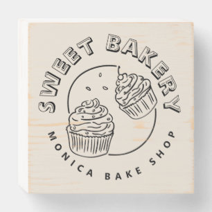 Vintage Sweet Bakery Logo Wooden Box Sign