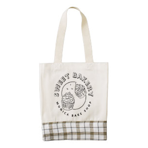 Vintage Sweet Bakery Logo Zazzle HEART Tote Bag