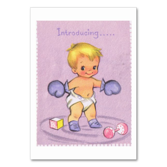 Vintage Sweet Boy Table Number (Front)