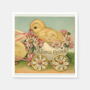 Vintage Sweet Fluffy Chick Easter Paper Napkins