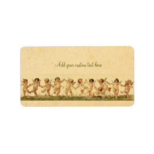 Vintage Sweet Happily Dancing Cherubs Custom Label