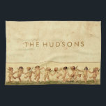 Vintage Sweet Happily Dancing Cherubs Personalized Towel<br><div class="desc">Adorable vintage baby angels/cherubs art placed on an old-paper background.</div>