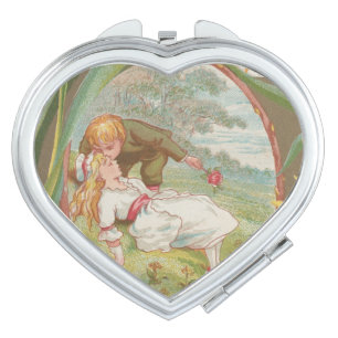 Vintage Sweet innocent Valentine, Kate Greenway Compact Mirror