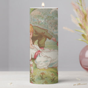 Vintage Sweet innocent Valentine, Kate Greenway Pillar Candle