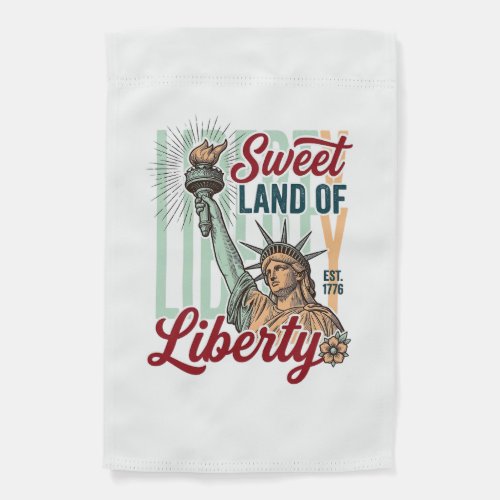 Vintage Sweet Land of Liberty Patriotic Shirt Desi Garden Flag