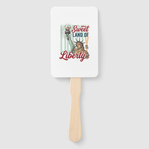 Vintage Sweet Land of Liberty Patriotic Shirt Desi Hand Fan