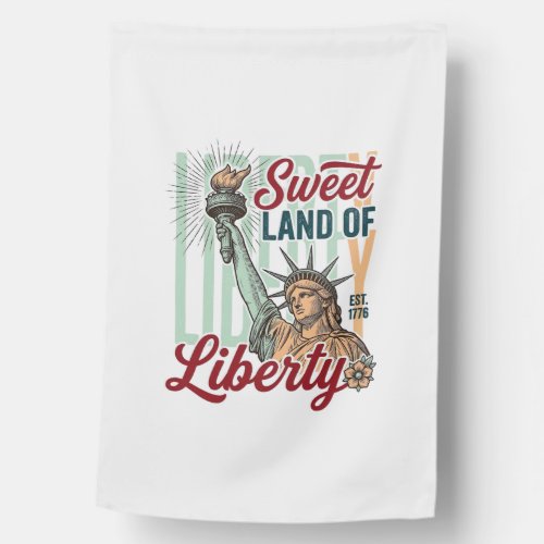 Vintage Sweet Land of Liberty Patriotic Shirt Desi House Flag