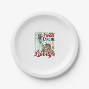 Vintage Sweet Land of Liberty Patriotic Shirt Desi Paper Plates