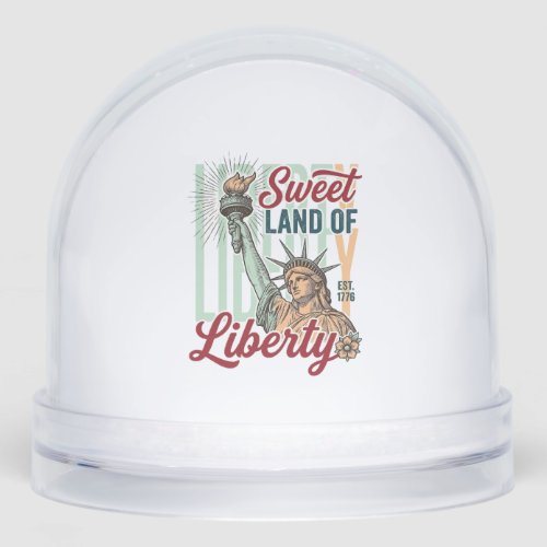 Vintage Sweet Land of Liberty Patriotic Shirt Desi Snow Globe