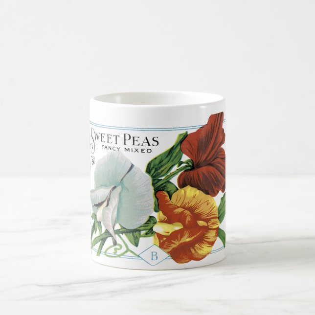 Vintage Sweet Peas Seed Packet Mug (Center)