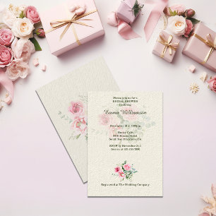 Vintage Sweet Rose Customize Bridal Shower Invitation