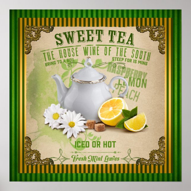 Vintage Sweet Tea Poster (Front)