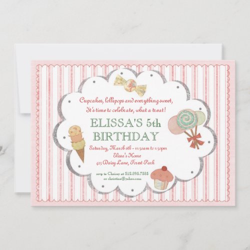 Vintage Sweet Treats Party Invitation